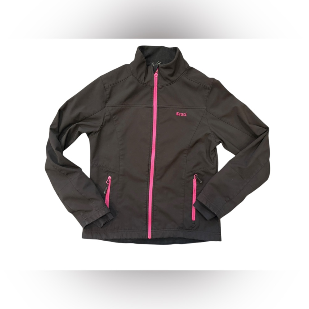 Black Cruel Softshell Jacket with Pink embellishments size medium